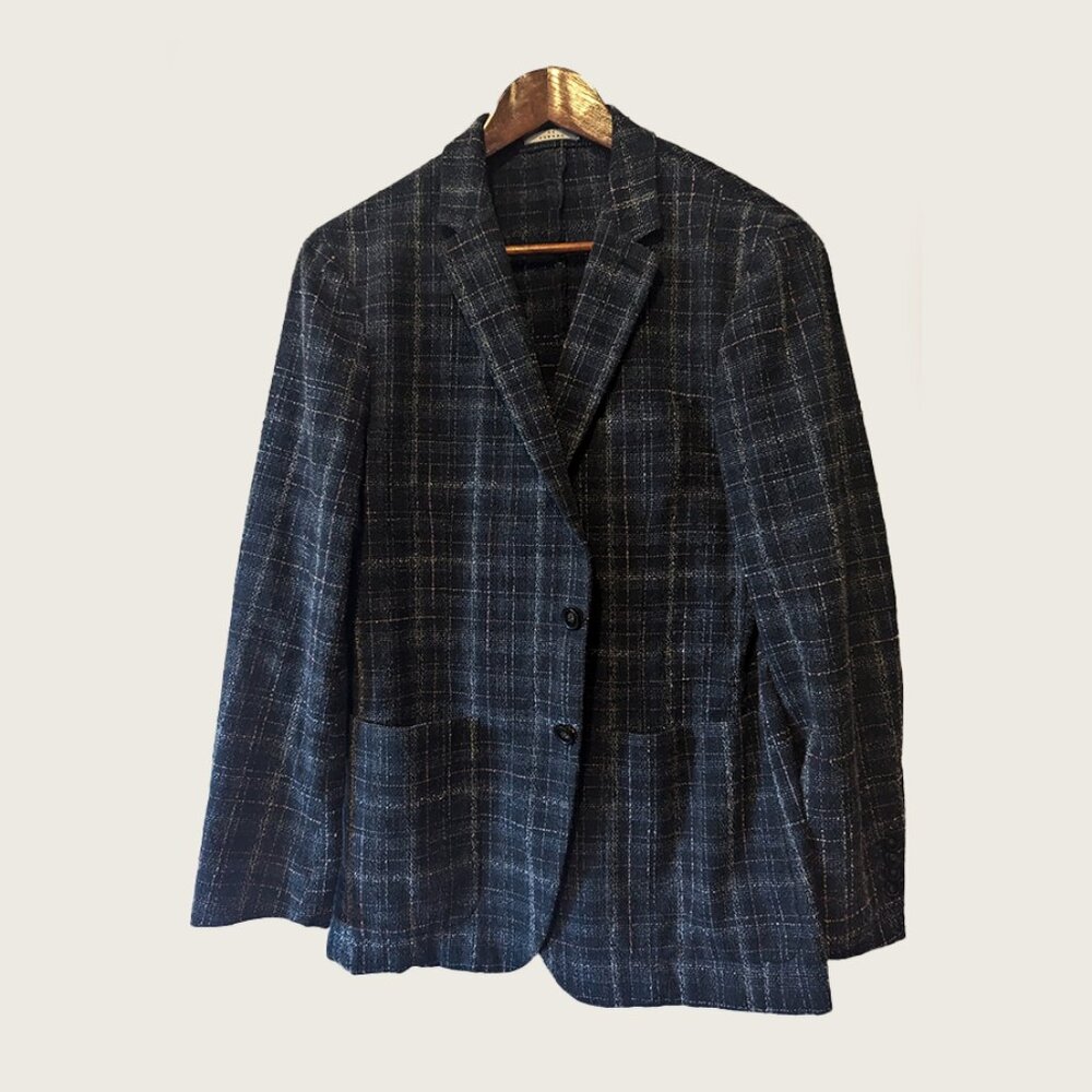 DE FURSAC - Cotton blend chech jacket - Sz 50